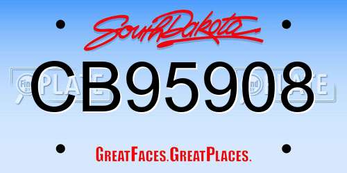 CB95908 South Dakota License Plate