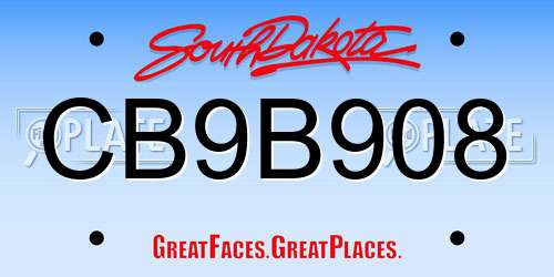 CB9B908 South Dakota License Plate