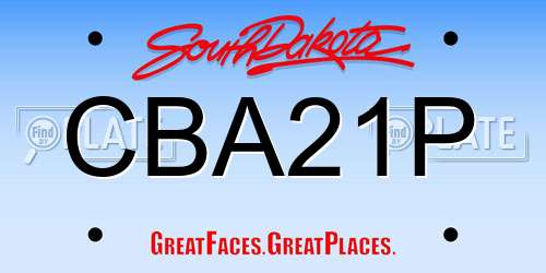 CBA21P South Dakota License Plate