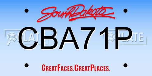 CBA71P South Dakota License Plate