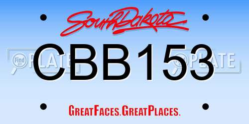 CBB153 South Dakota License Plate