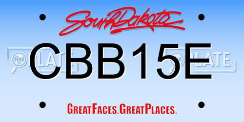 CBB15E South Dakota License Plate