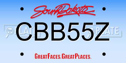 CBB55Z South Dakota License Plate