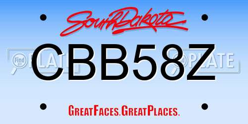 CBB58Z South Dakota License Plate
