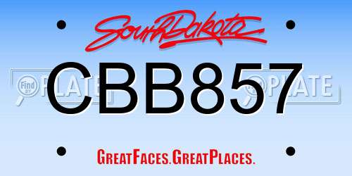 CBB857 South Dakota License Plate