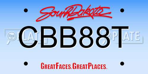 CBB88T South Dakota License Plate