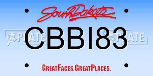 CBBI83 South Dakota License Plate