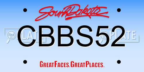 CBBS52 South Dakota License Plate
