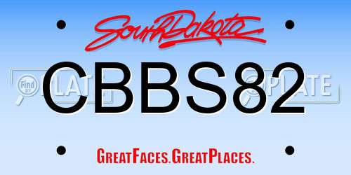 CBBS82 South Dakota License Plate