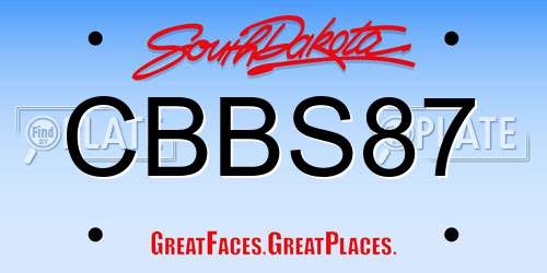 CBBS87 South Dakota License Plate