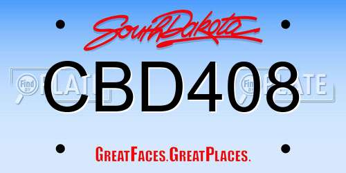 CBD408 South Dakota License Plate