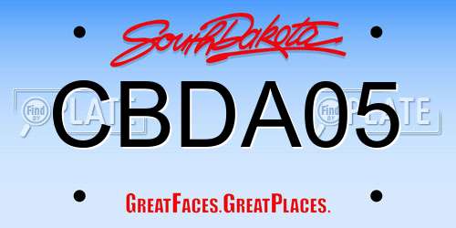 CBDA05 South Dakota License Plate