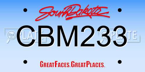CBM233 South Dakota License Plate