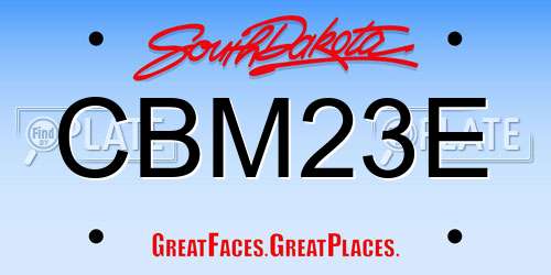 CBM23E South Dakota License Plate