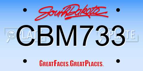 CBM733 South Dakota License Plate