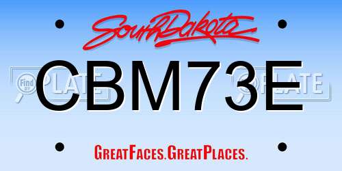 CBM73E South Dakota License Plate