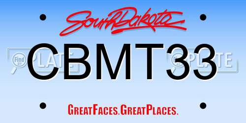 CBMT33 South Dakota License Plate