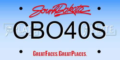 CBO40S South Dakota License Plate
