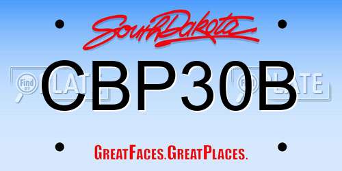 CBP30B South Dakota License Plate