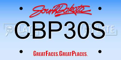 CBP30S South Dakota License Plate
