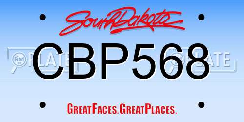 CBP568 South Dakota License Plate