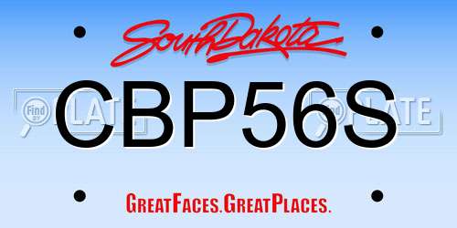 CBP56S South Dakota License Plate
