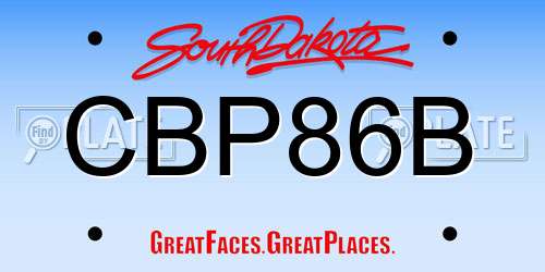 CBP86B South Dakota License Plate