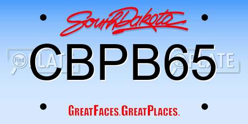 CBPB65 South Dakota License Plate