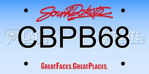 CBPB68 South Dakota License Plate