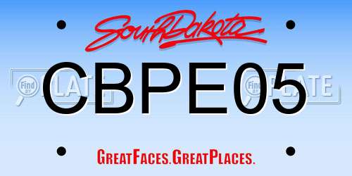 CBPE05 South Dakota License Plate