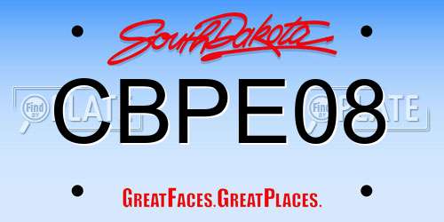 CBPE08 South Dakota License Plate