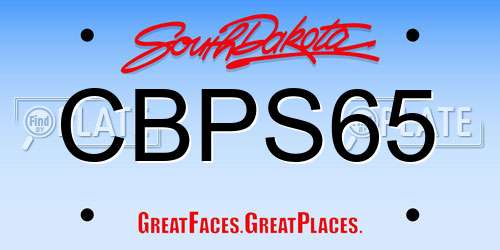 CBPS65 South Dakota License Plate