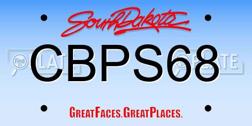 CBPS68 South Dakota License Plate