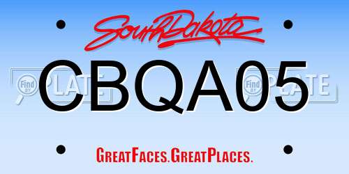 CBQA05 South Dakota License Plate
