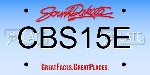 CBS15E South Dakota License Plate