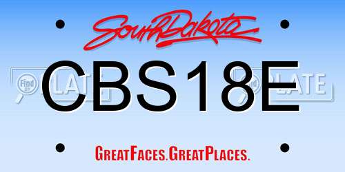 CBS18E South Dakota License Plate