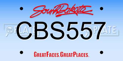 CBS557 South Dakota License Plate