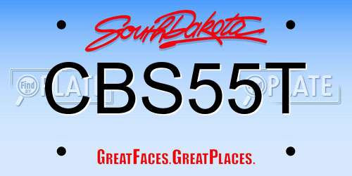 CBS55T South Dakota License Plate