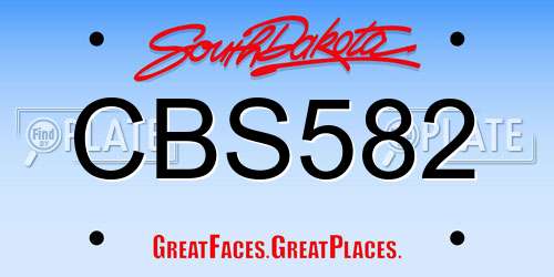 CBS582 South Dakota License Plate