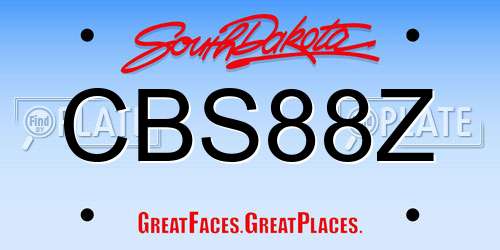 CBS88Z South Dakota License Plate