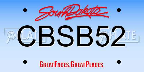CBSB52 South Dakota License Plate