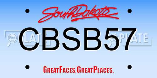 CBSB57 South Dakota License Plate