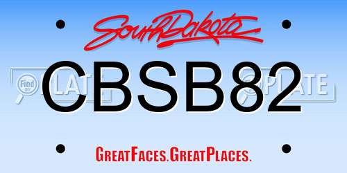 CBSB82 South Dakota License Plate