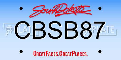 CBSB87 South Dakota License Plate