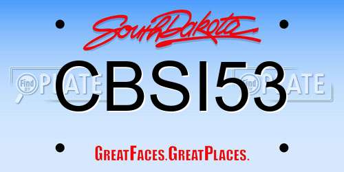 CBSI53 South Dakota License Plate