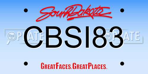 CBSI83 South Dakota License Plate