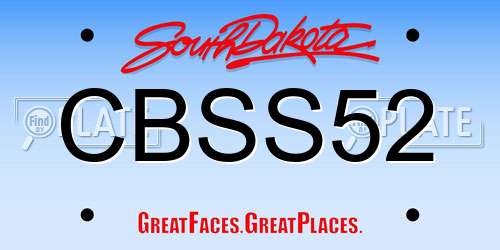 CBSS52 South Dakota License Plate