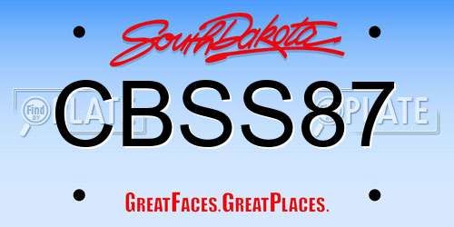 CBSS87 South Dakota License Plate