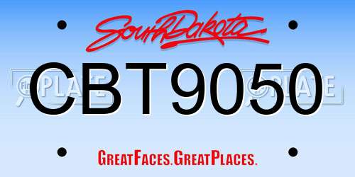 CBT9050 South Dakota License Plate