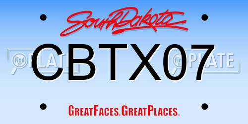 CBTX07 South Dakota License Plate